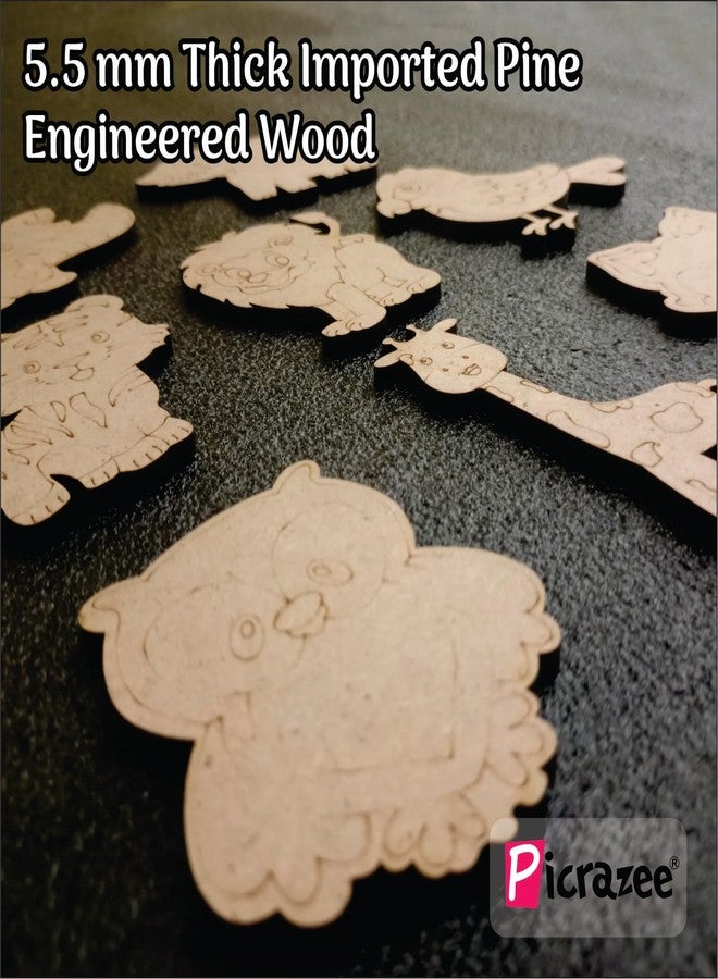 PICRAZEE مجموعة بيكريزي الفنية والحرفية، 11 قطعة حيوانية قابلة للقص لصنع مغناطيسات للثلاجة، مصنوعة من خشب الصنوبر MDF | ألوان أكريليك، فرش، لوحة ألوان، ومغناطيسات | مثالية لجميع أنواع الرسم ومشاريع الأطفال اليدوية (M6)، متعددة الألوان - Image 5